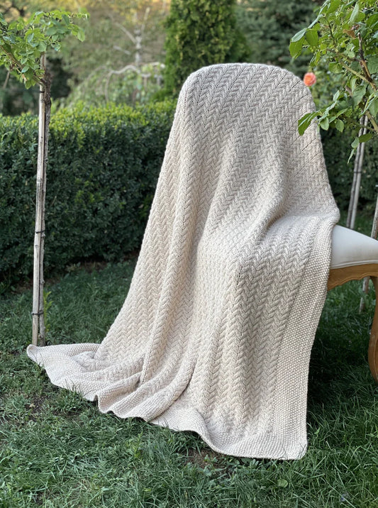 Blanket baby alpaca hand knitted